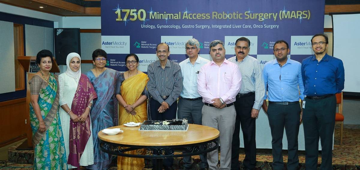 1750 Minimal Access Robotic Surgery Completed at Aster Medcity Hospital in Kochi
