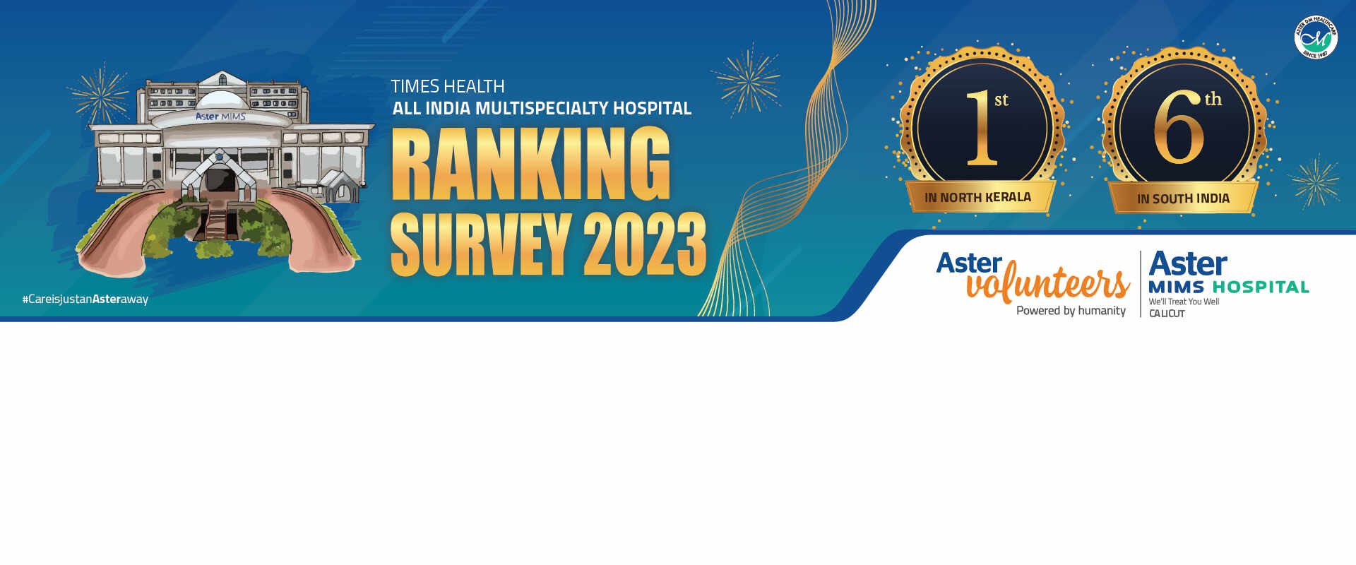 Aster MIMS Calicut is ranked as the best hospital in north kerala and india by TOI