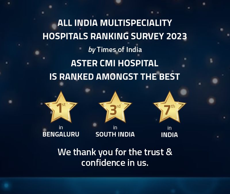 Times of India Awards Best Hospital in Bangalore to Aster CMI Hospital