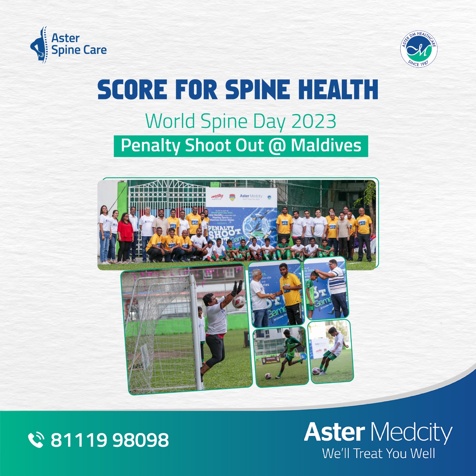 "Score for Spine Health: World Spine Day 2023 Penalty Shoot Out in Maldives"