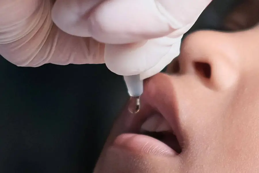 Child Receive Polio Drops  