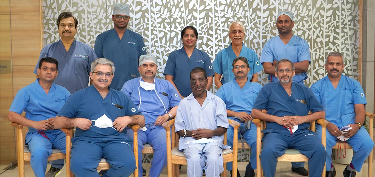 Aster CMI doctors successfully remove an enormous 8+ kg tumour hanging on the face of a 31-year-old patient