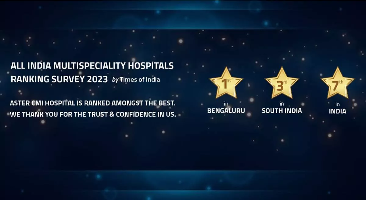 TOI Ranks Aster CMI Hospital No #1 Hospital in Bangalore