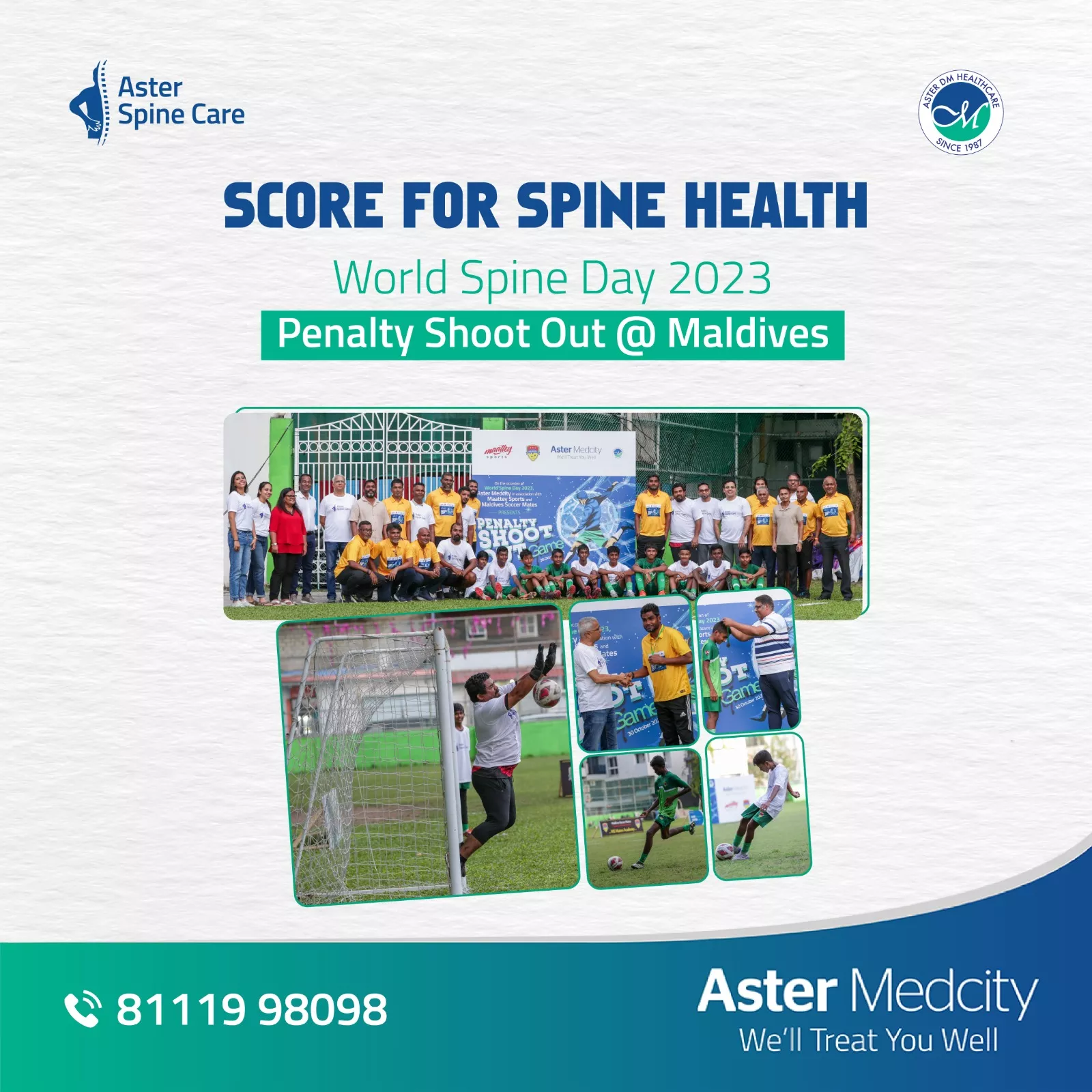 "Score for Spine Health: World Spine Day 2023 Penalty Shoot Out in Maldives"