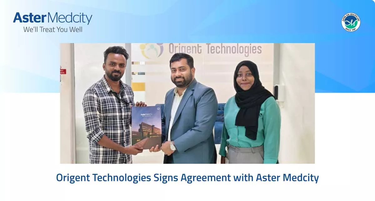 Origent Technologies Signs Agreement with Aster Medcity