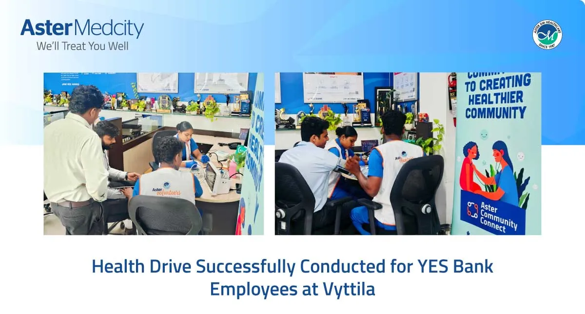 Health Drive Successfully Conducted for YES Bank Employees at Vyttila.